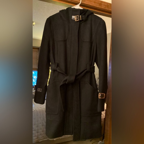 Calvin Klein Wool Car Coat Black sz 12 - Picture 1 of 3
